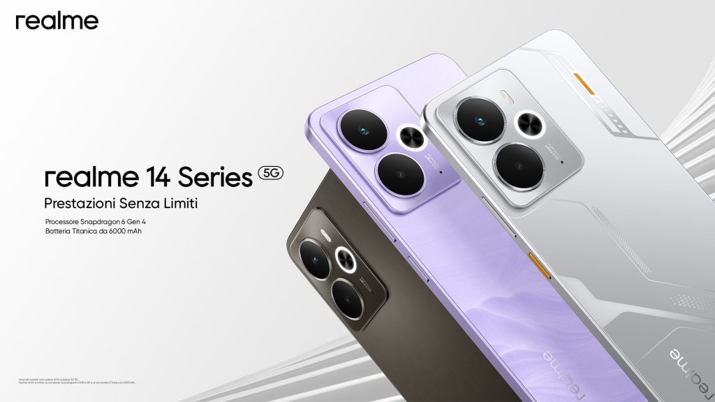 realme 14 5G e 14T 5G arrivano in Italia, batteria infinita e prestazioni al top