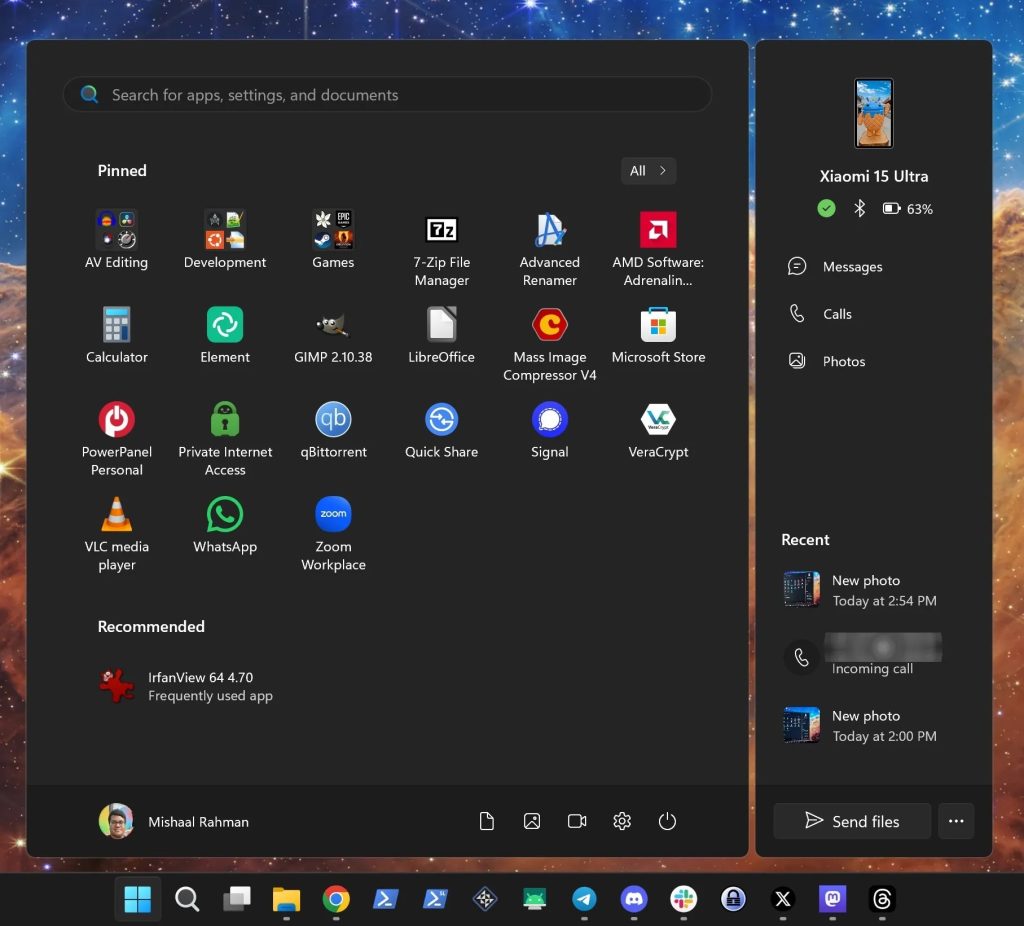 Windows 11 mostra gli smartphone Android nel menu Start: ecco come funziona