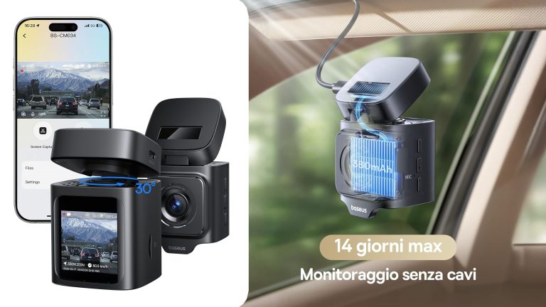 La Dashcam con pannello solare: monitoraggio auto fino a 14 giorni senza scaricare la batteria